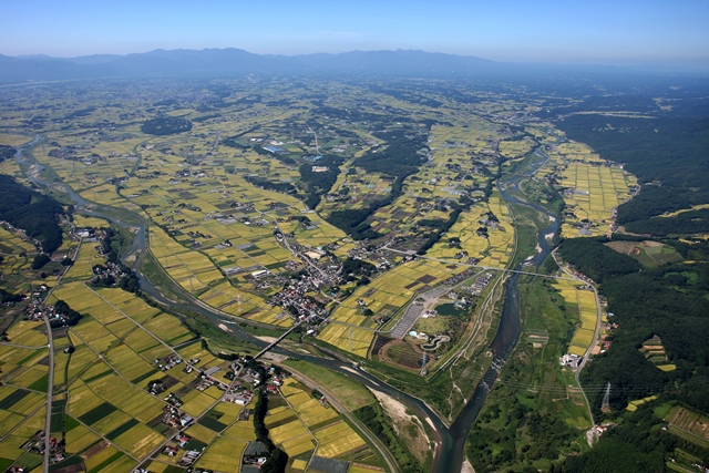 上空より大田原市を眺める